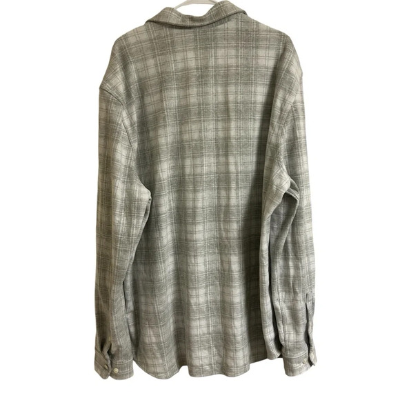 Express Men’s XXL Tall Flannel Gray Plaid Button Long Sleeve Casual Shirt - Picture 2 of 8